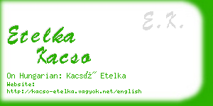 etelka kacso business card